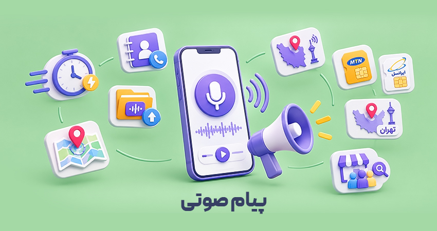 راهنمای ارسال پیام صوتی از دفترچه تلفن در سامانه ایده پیام